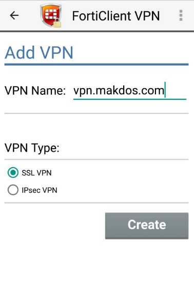 FortiClient Add VPN