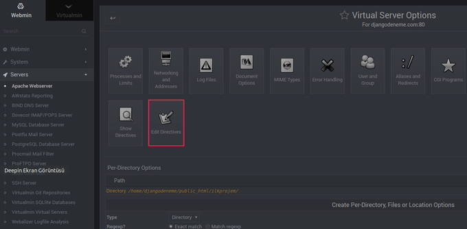 Apache Edit Virtual Host