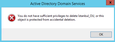Active Directory’de Organization Unit’i Silmek - 2