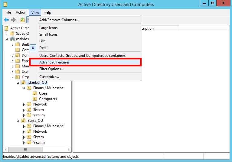 Active Directory’de Organization Unit’i Silmek - 3