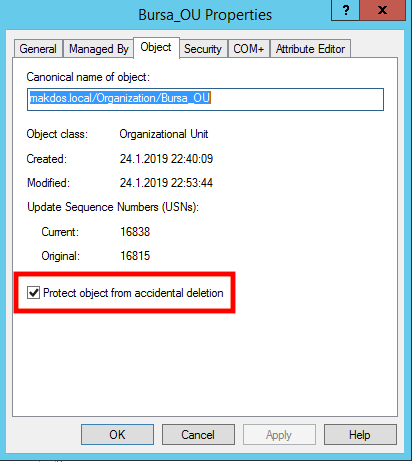 Active Directory’de Organization Unit’i Silmek - 5