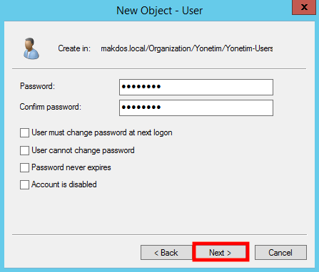 Active Directory Yapısında Kullanıcı Oluşturma - 3
