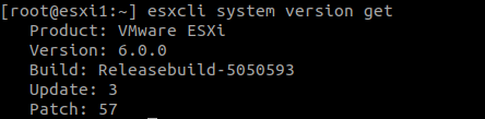 esxcli-system-version-get