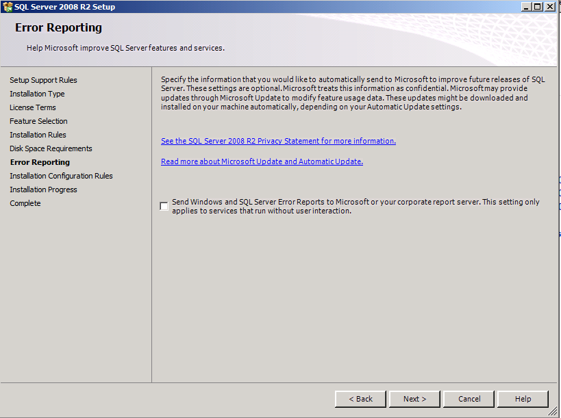 error-reporting-sql-management-studio-2008-r2-windows-server-2008