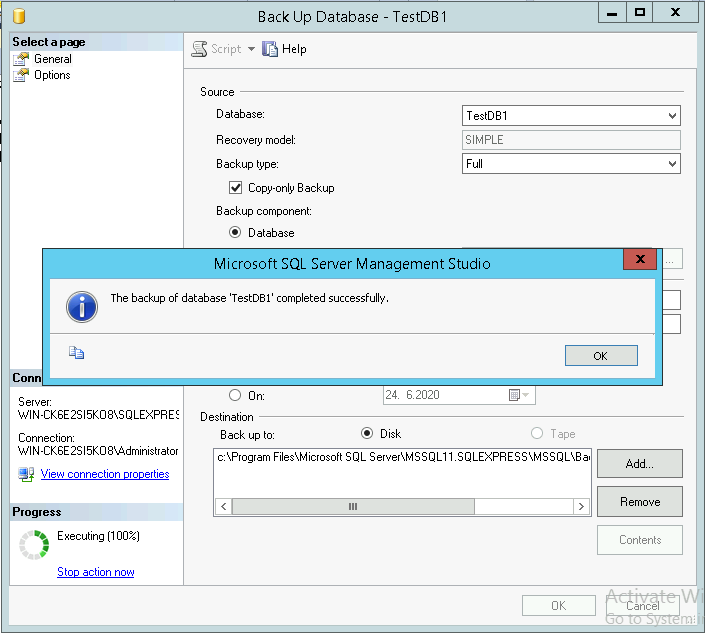 the-backup-of-database-completed-successfully-with-ssms