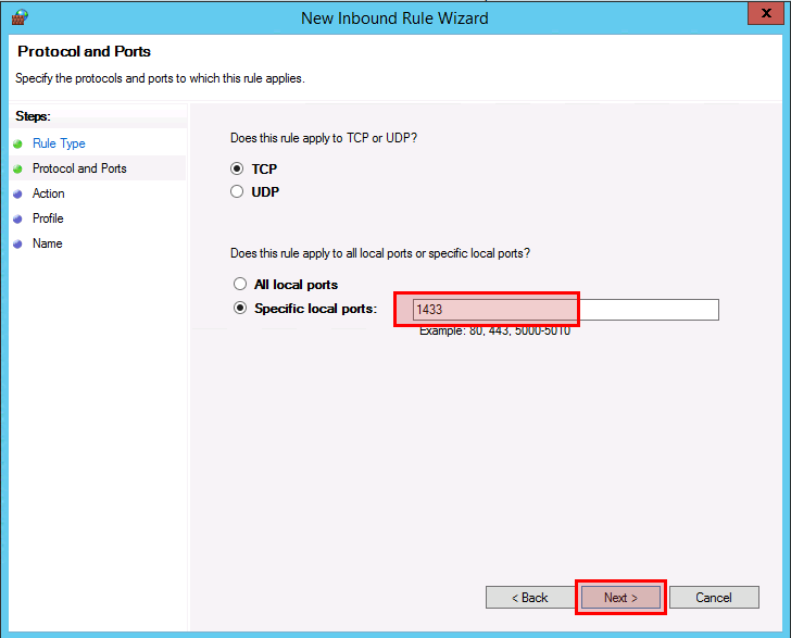 protocol_and_ports_tcp_and_1433_new_inbound_rule_wizard_windows_firewall_with_advanced_security