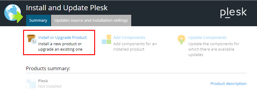 plesk panel install or upgrade