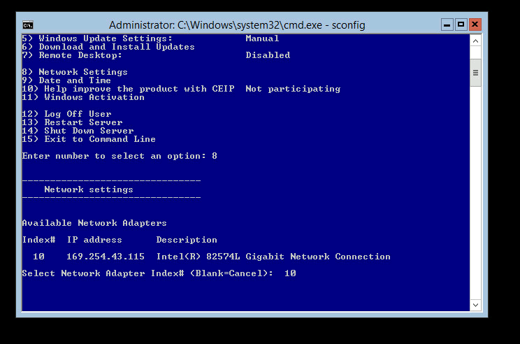 windows-server-2012-r2-core-sconfig-select-network-adapter