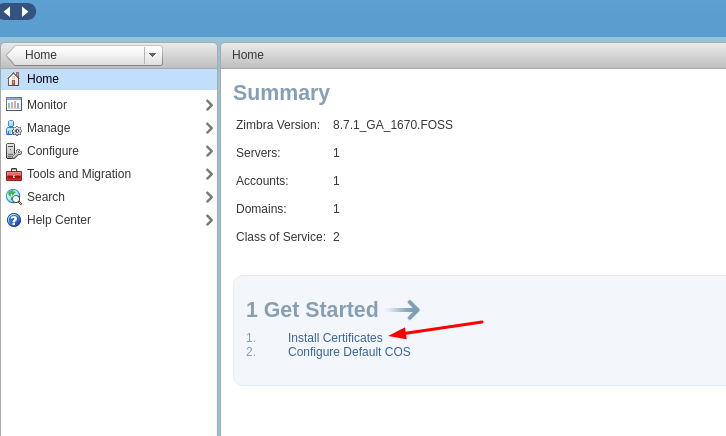 Zimbra install certificates